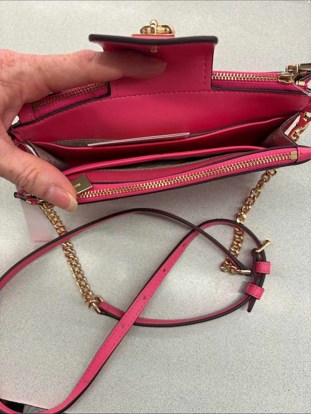 Michael Kors Camila Rose Small Double Zip Crossbody - Ruby